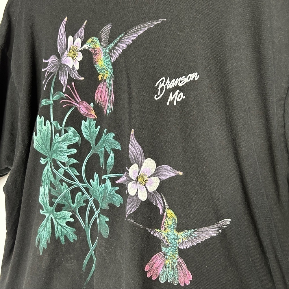 Vintage humming bird Branson MoGraphic tee Black single stitch USA Made XL - Picture 6 of 8